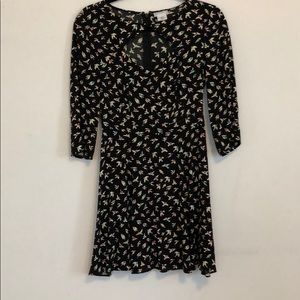UO Cutout Belted Patterned Dress